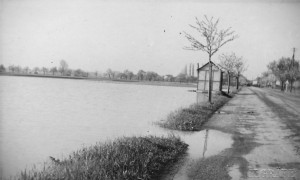 Blick nach Treben bei Hochwasser 1954